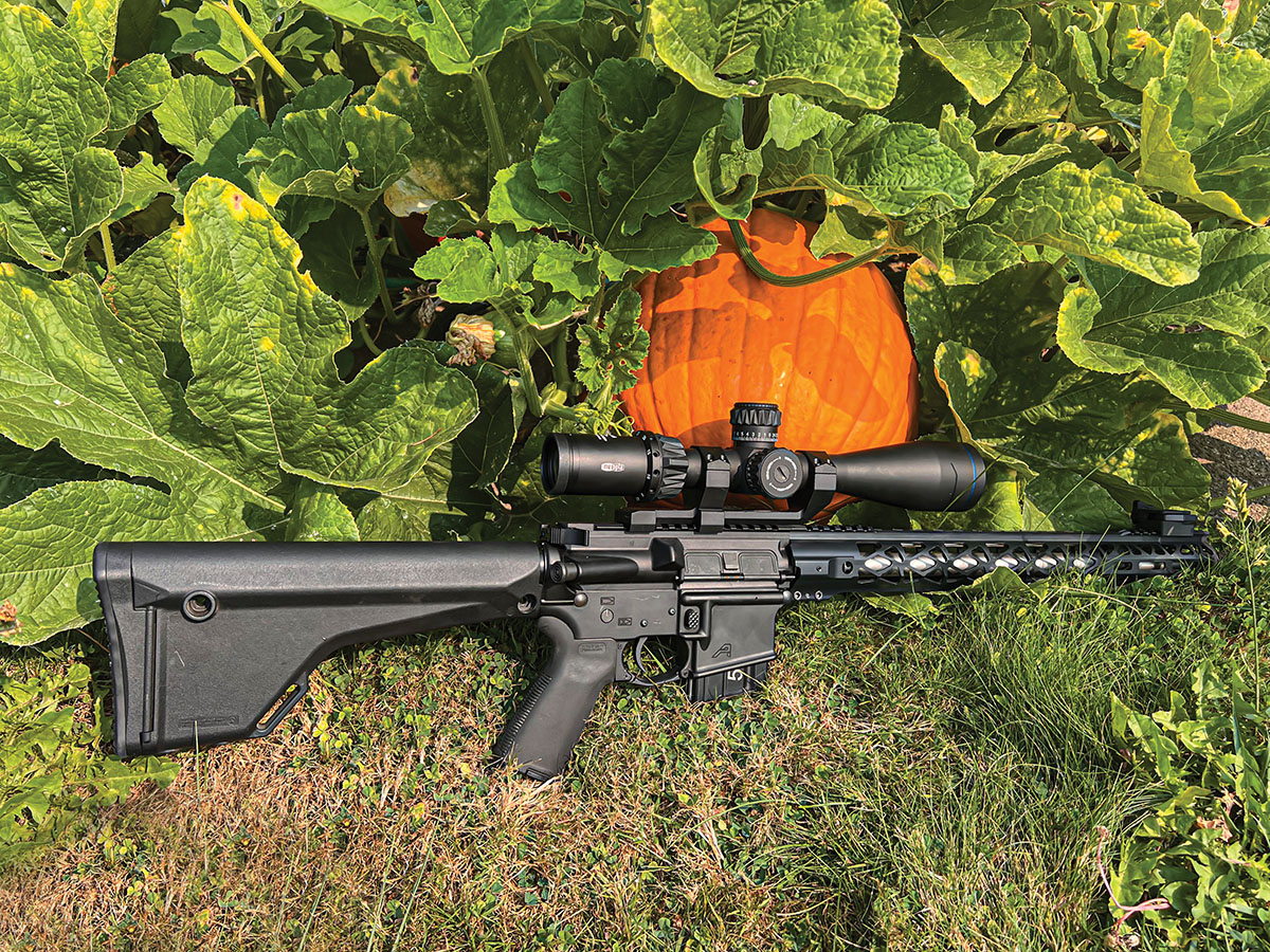 This custom-built AR-15 handles nicely and was purpose-built for use in the field, hunting varmints and predators.